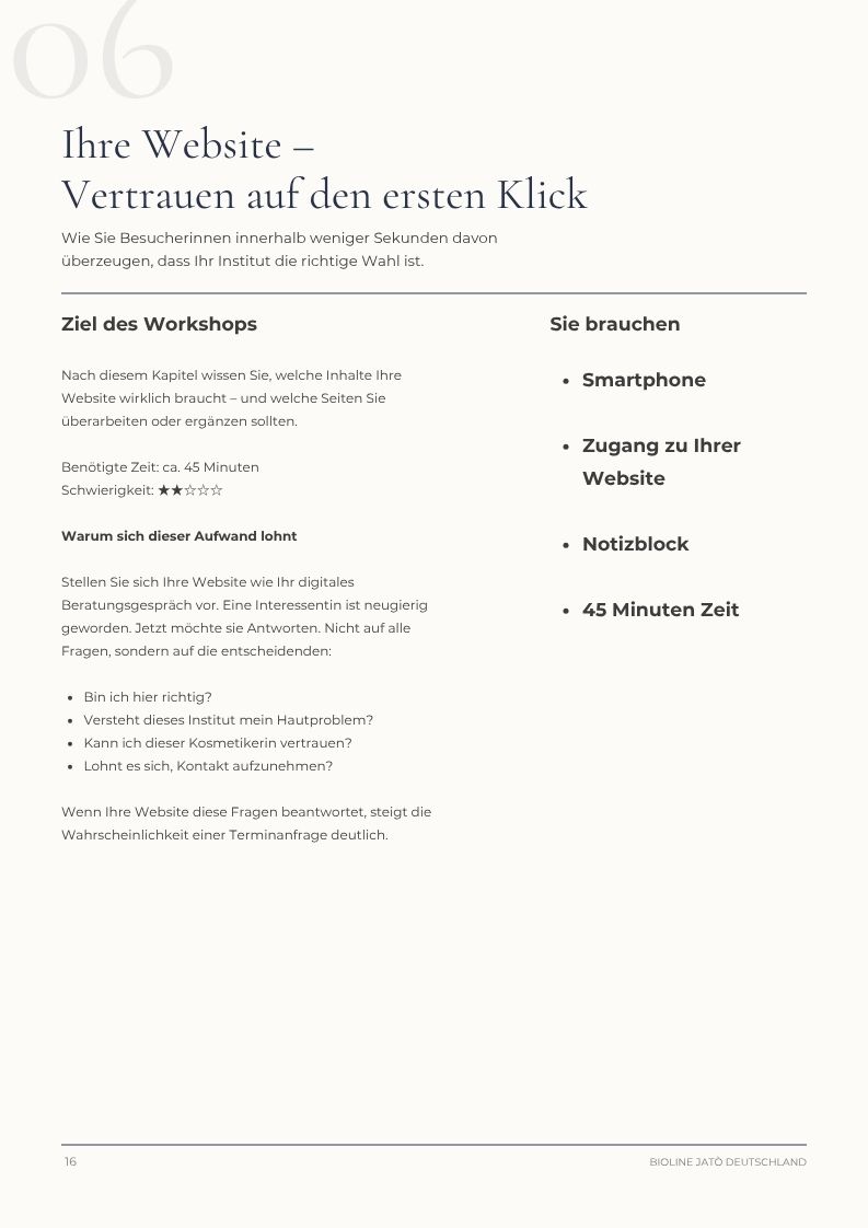 Einblick in Kapitel 6 des Professional Guides