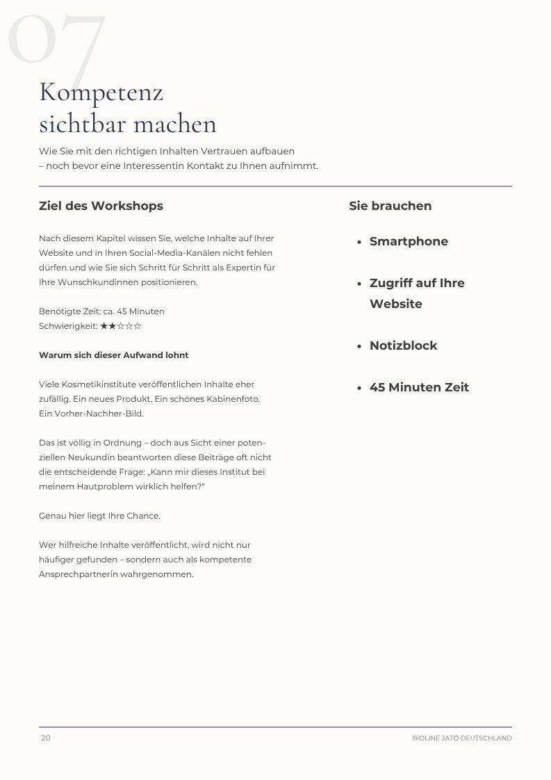 Einblick in Kapitel 7 des Professional Guides